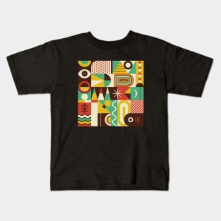 Vintage Bauhaus pattern Kids T-Shirt